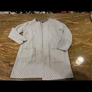 Ann Taylor factory, sweater coat, gray chevron, medium